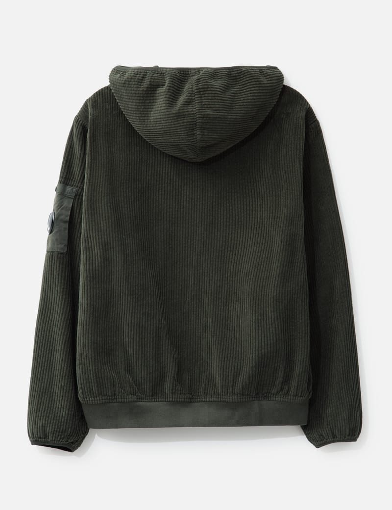 【C.P. Company】コーデュロイ 350 レンズ フーディー C.P. Company Corduroy 350 Full Zip Hooded Sweatshirt - Garment