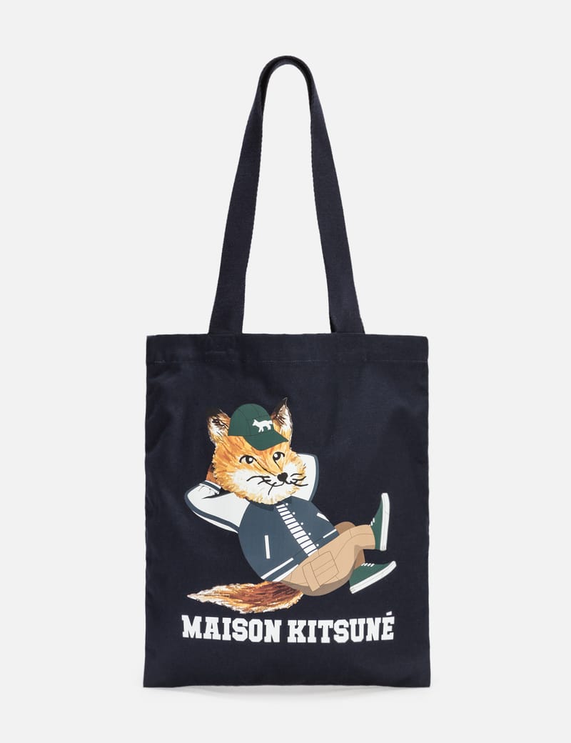 ★TOUT Y EST★ Demilune charbonneux KYHACR004BK Maison Kitsuné - Tote Bag Letter Stripes | HBX - Globally