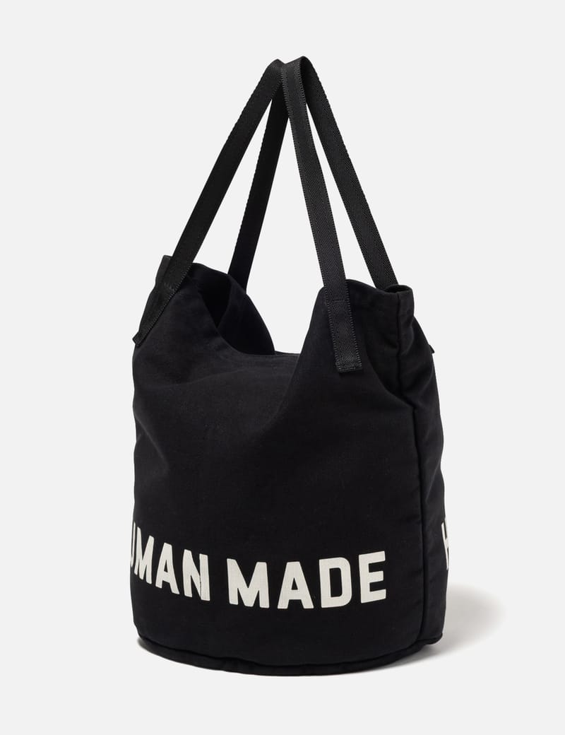 Human Made Balloon Tote - 黑色棉帆布氣球托特包，魔術貼主袋與四內隔