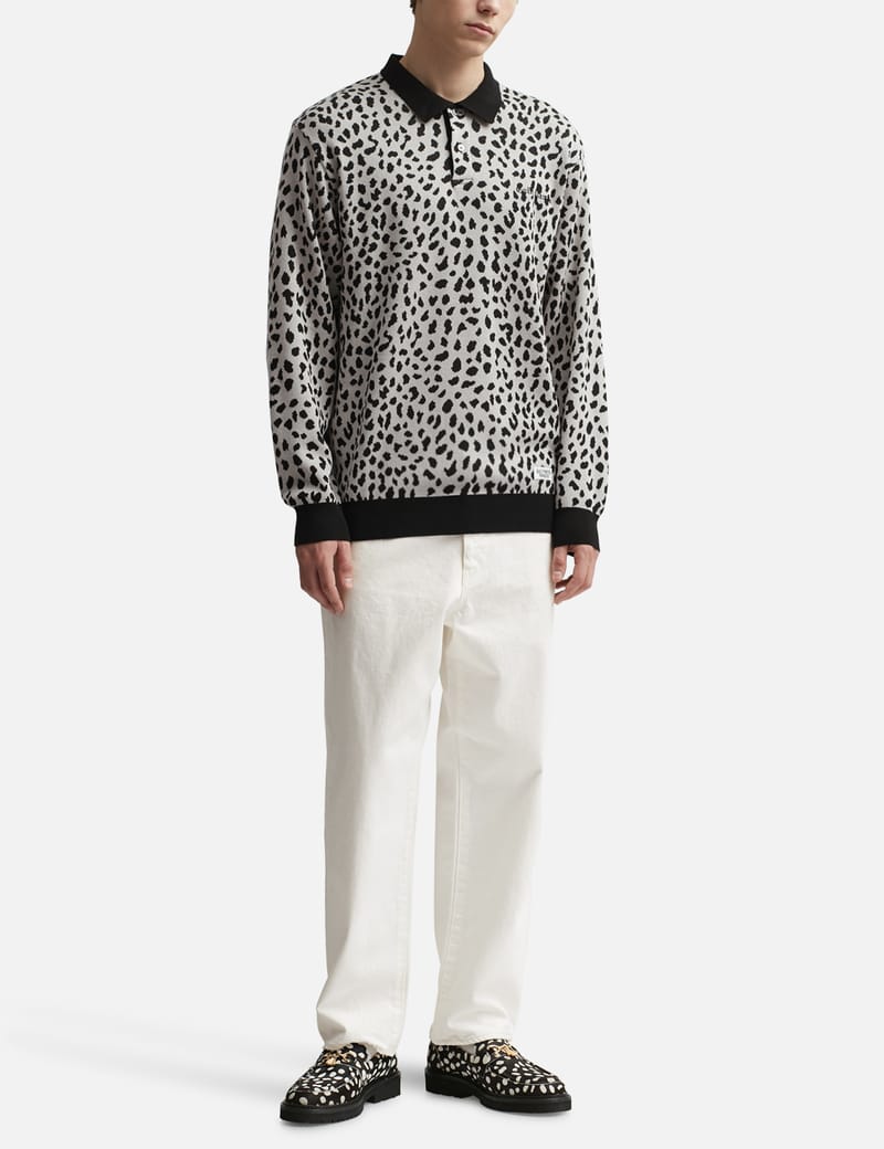 Wacko Maria - Leopard Knit Polo Shirt | HBX - Globally Curated