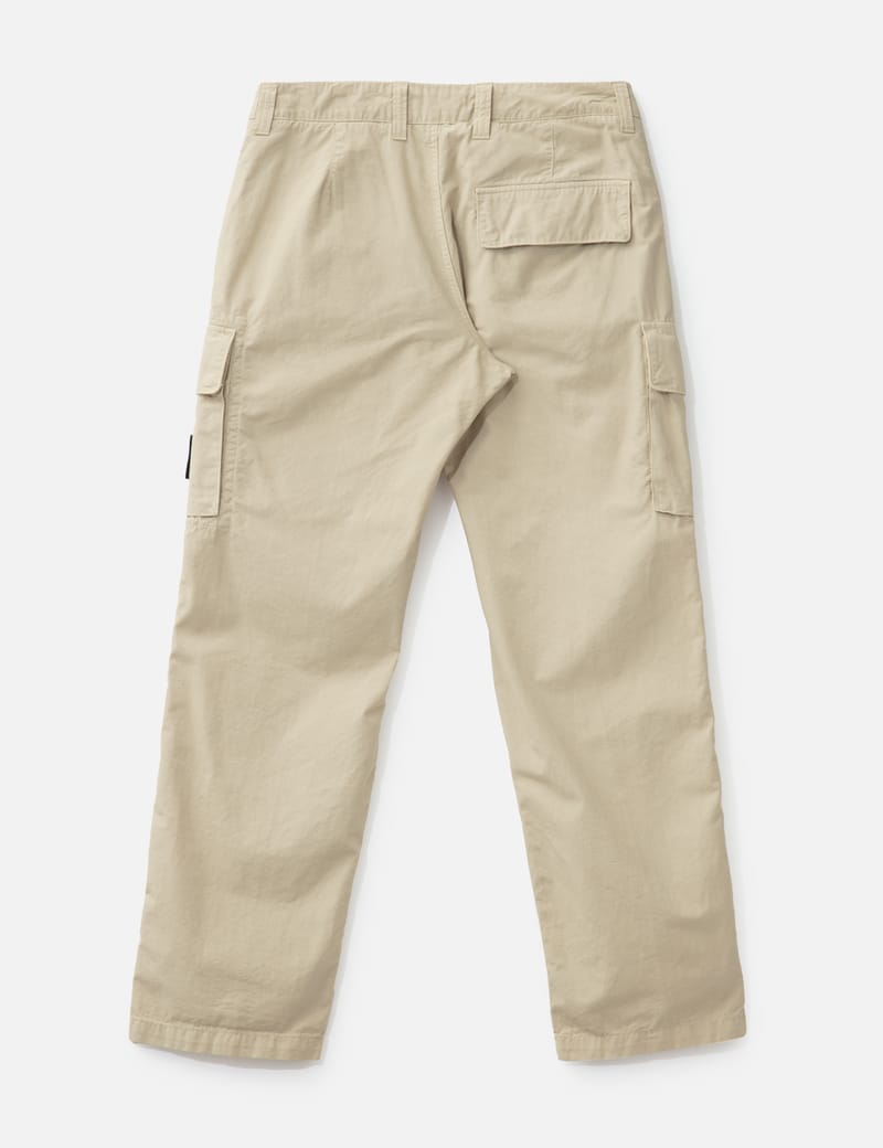 Stone Island Canvas Weave Cotton Cargo Trousers - durable desert