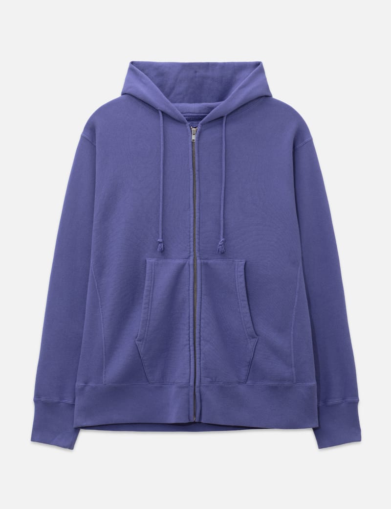 Kaptain Sunshine Front Zip Hoodie - 色褪せたブルーの万能コットン