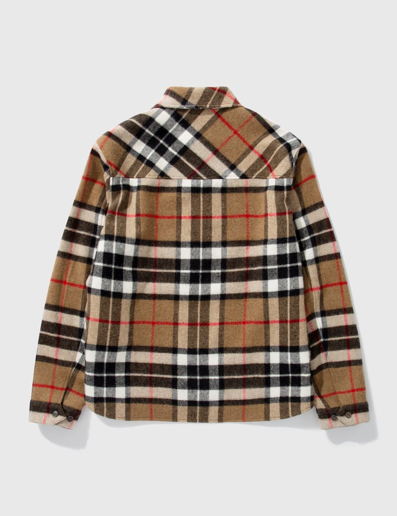 We11 Done We11done Tartan Wool Anorak Overshirt In Brown,black,red