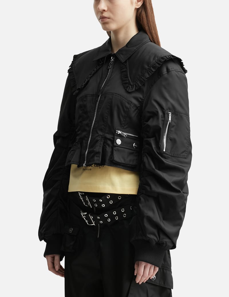 Ganni - Duchesse Nylon Fitted Jacket | HBX