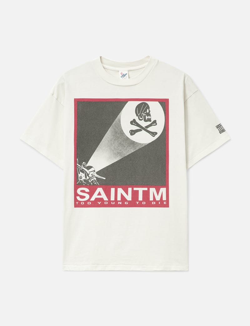 Saint Michael Neighborhood Skull T-Shirt - New white 100% cotton