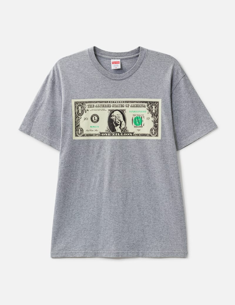 トップス Supreme Dollar Tee Supreme Dollar T-Shirt - Grey tee with light wear, minor stain | HBX