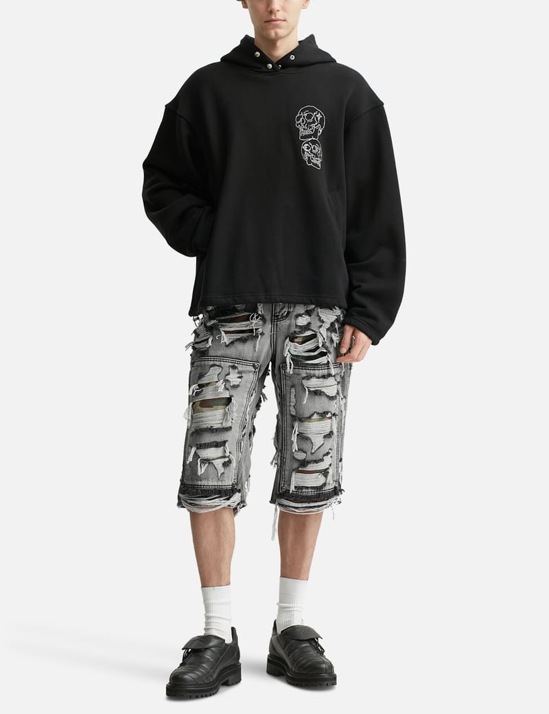 THUG CLUB TC Angels Crystal Embellished Hoodie - Oversized black