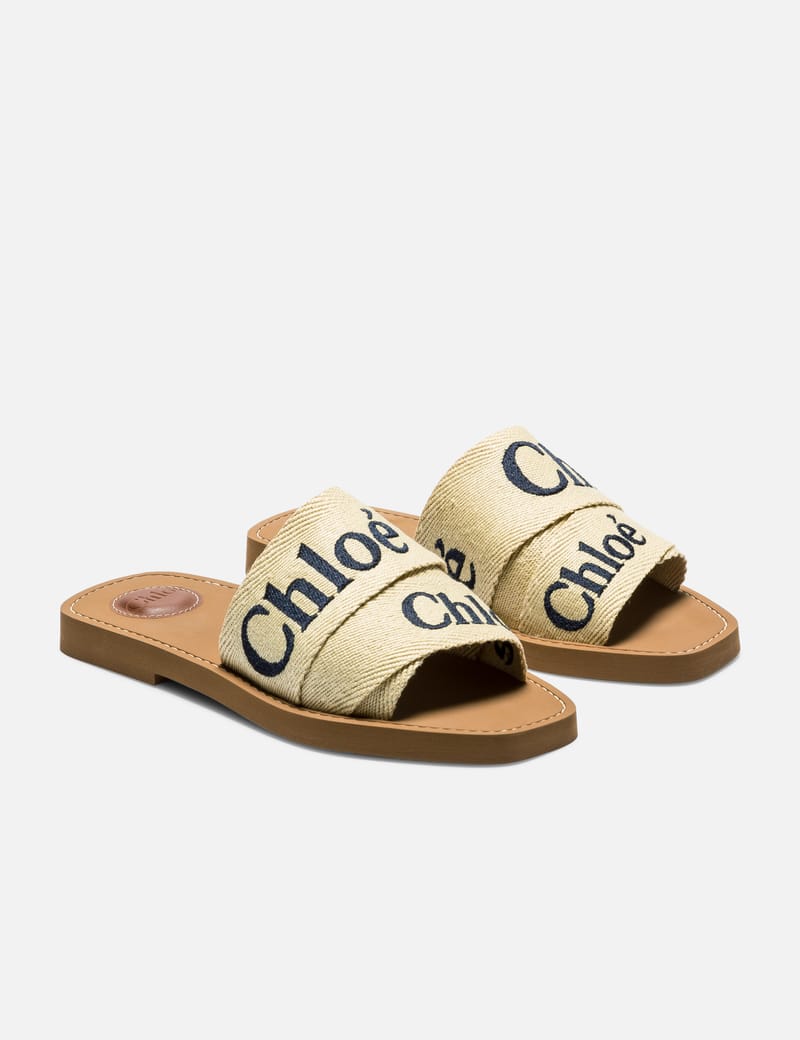 Chloe woody mules discount white