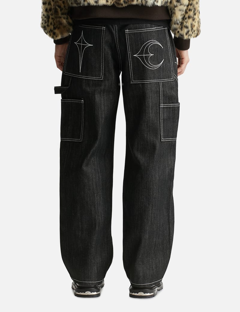 THUG CLUB Angels Work Pants - Raw black denim, utility pockets