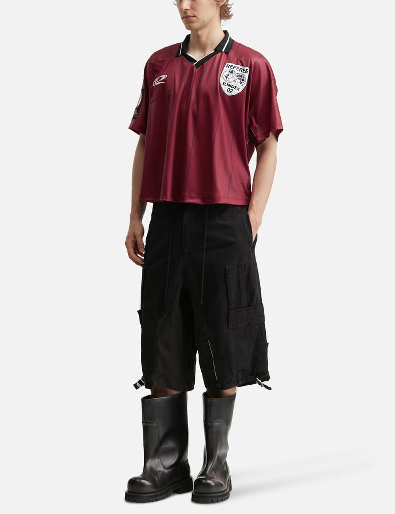 Protocol-Index Fake Shoulder Referee Football Jersey - Burgundy