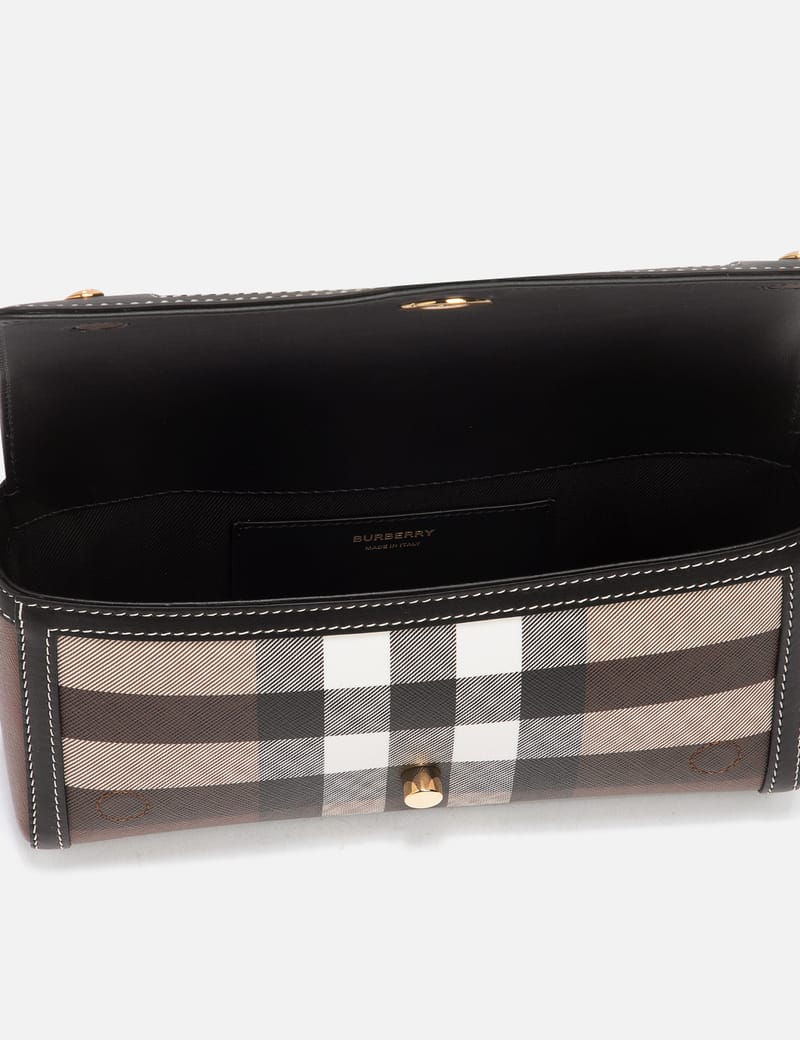 Burberry - Check and Leather Top Handle Note Bag | HBX Burberry - Check and Leather Top Handle Note Bag | HBX