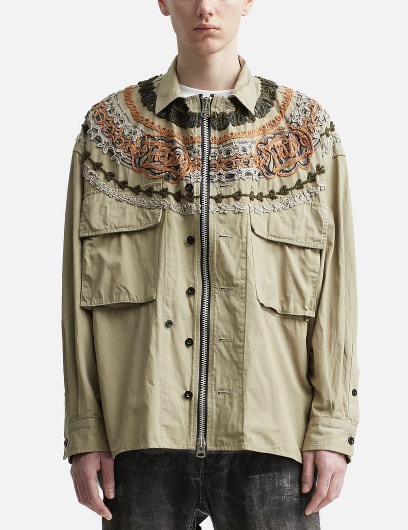 Sacai - Eric Haze Code Embroidery Shirt | HBX - Globally Curated