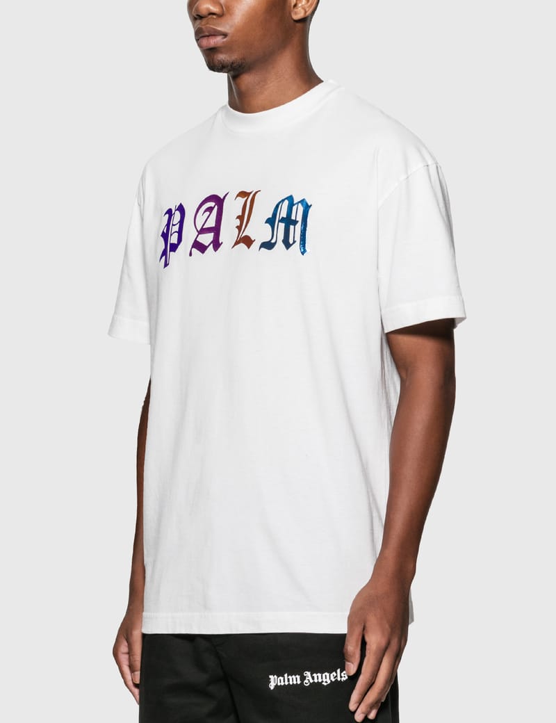 Palm angels gothic hot sale logo t shirt