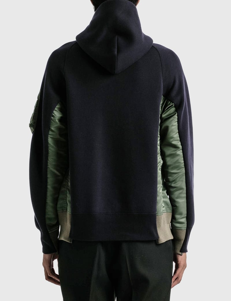 Sacai - Sponge Sweat x MA-1 Hoodie | HBX - Globally Curated