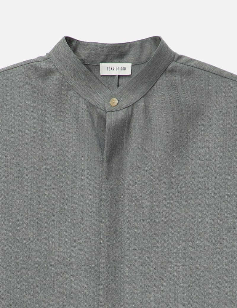 Fear of God - Band Collar Short Sleeve Shirt | HBX Fear of God - Band Collar Short Sleeve Shirt | HBX
