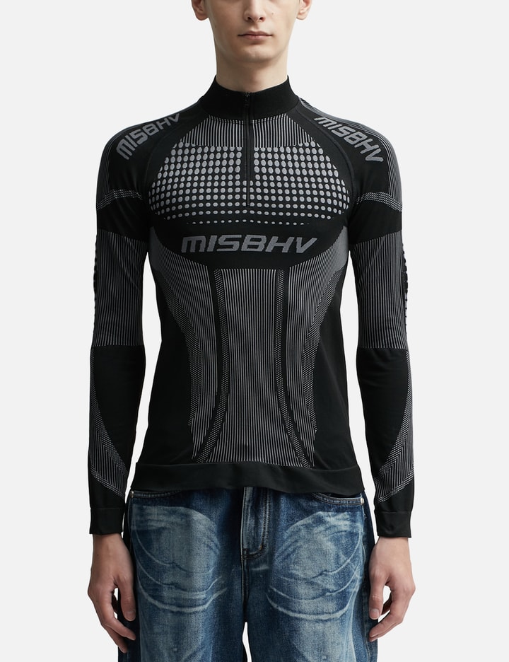 Misbhv SPORT EUROPA QUARTERZIP LONGSLEEVE MUTED BLACK HBX