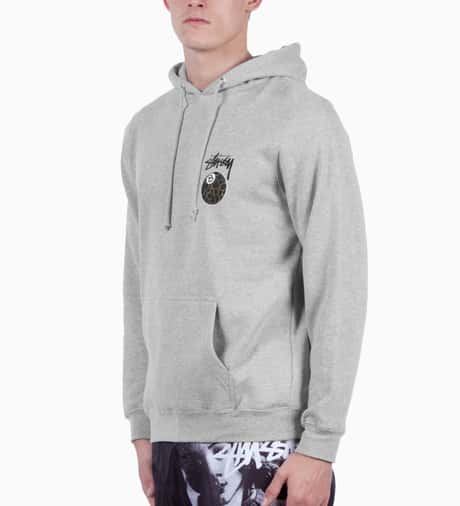 Stüssy - Heather Gray Gold Flake 8 Ball Hoodie | HBX