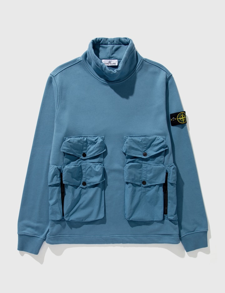 Stone Island Boys Cotton Fleece Sweatshirt in Blue