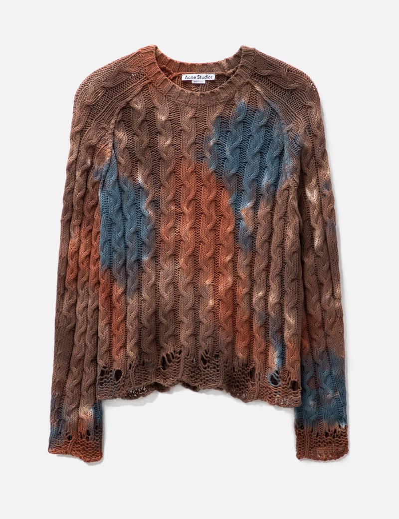 Acne Studios - TIE-DYE CABLE-KNIT SWEATER | HBX - Globally Curated