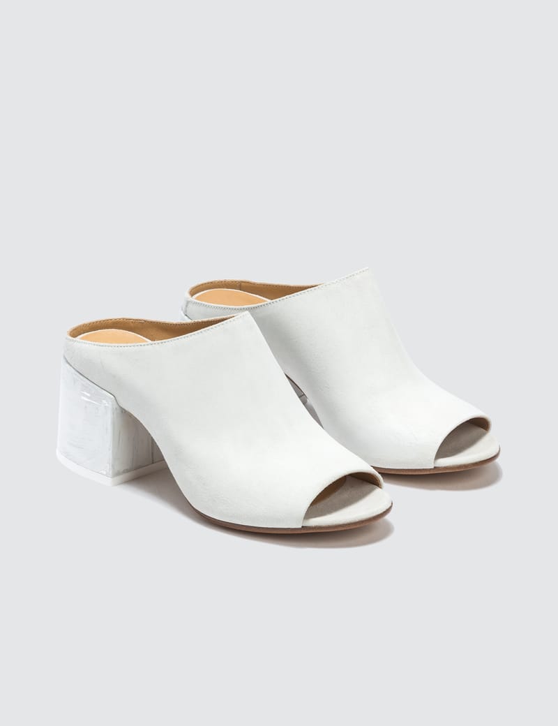 MM6 Maison Margiela - Painted Heel Leather Mule | HBX