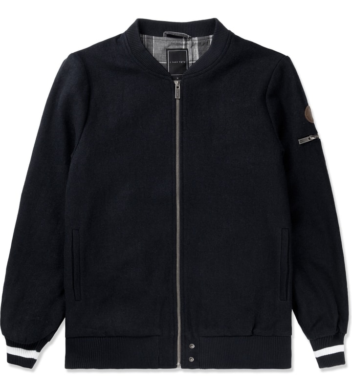 I Love Ugly. - Navy Wool Melton Bomber Jacket | HBX - Globally