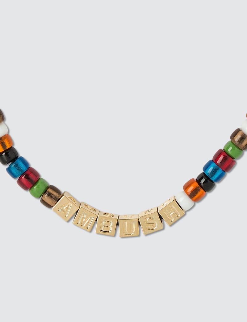 Letter-block And Beads Necklace