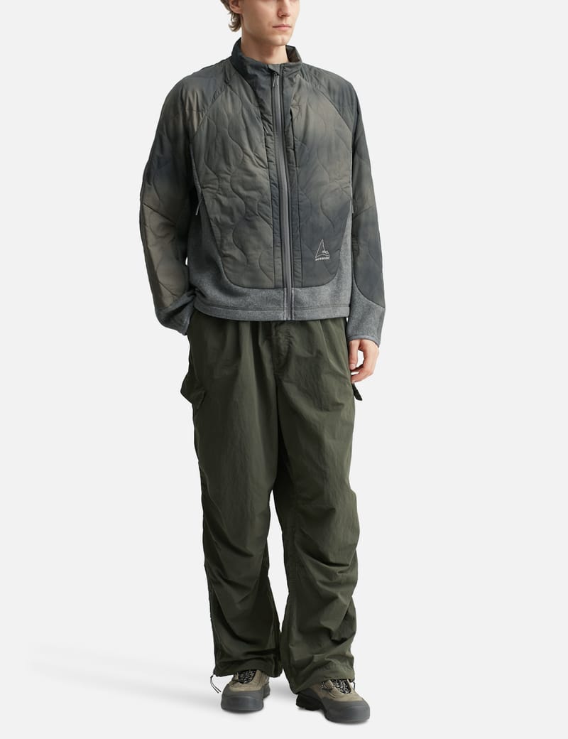 ROA ROA x and wander Quilted Fleece Jacket - Tie-dye fleece with