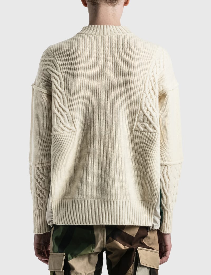 Sacai Knit & Denim Pullover in Black | Santa Fe Dry Goods