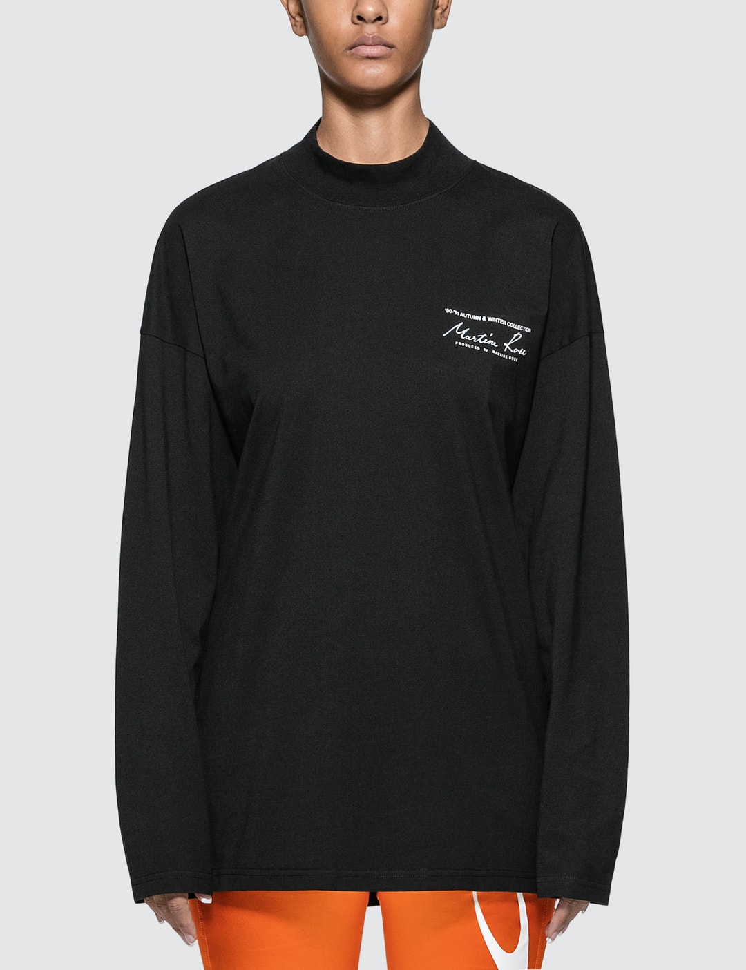 Martine Rose - Jersey Funnel Neck Long Sleeve T-shirt | HBX - Globally ...