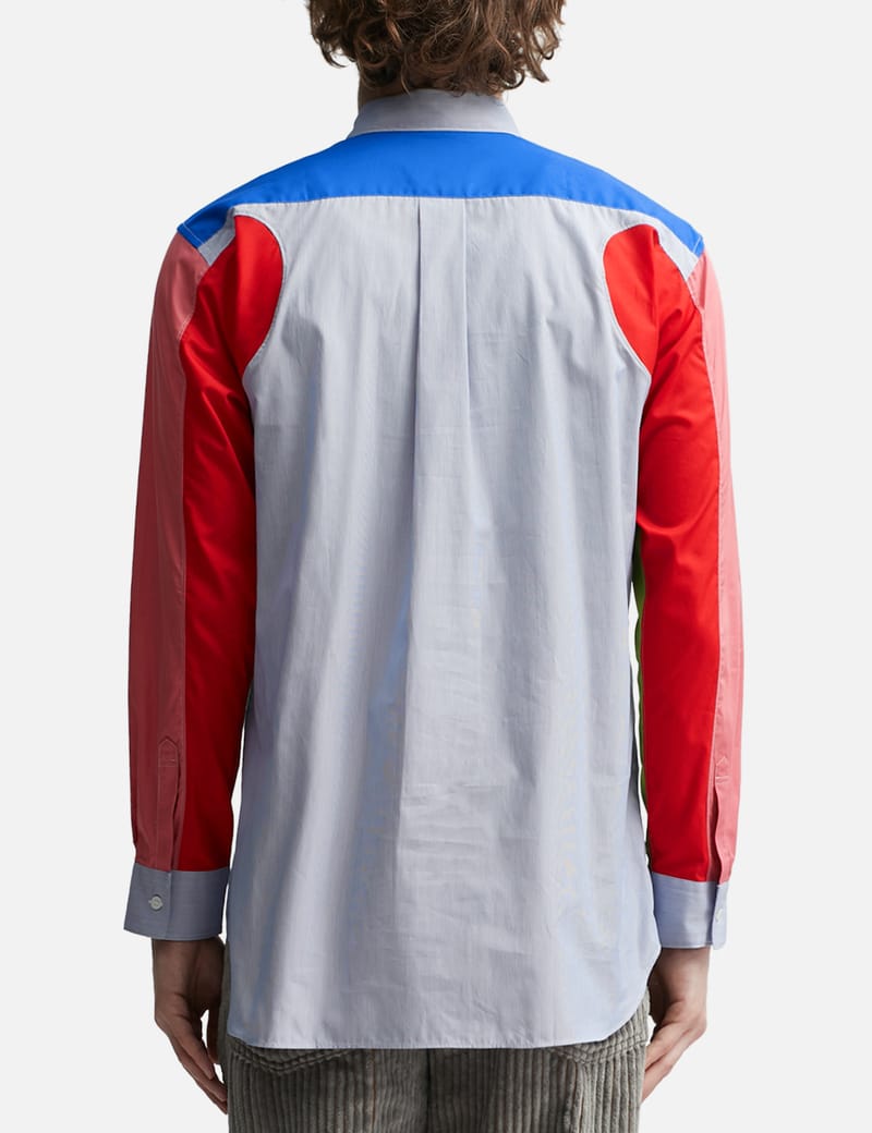 CDG Shirt - Multicolor Woven Panel Shirt | HBX
