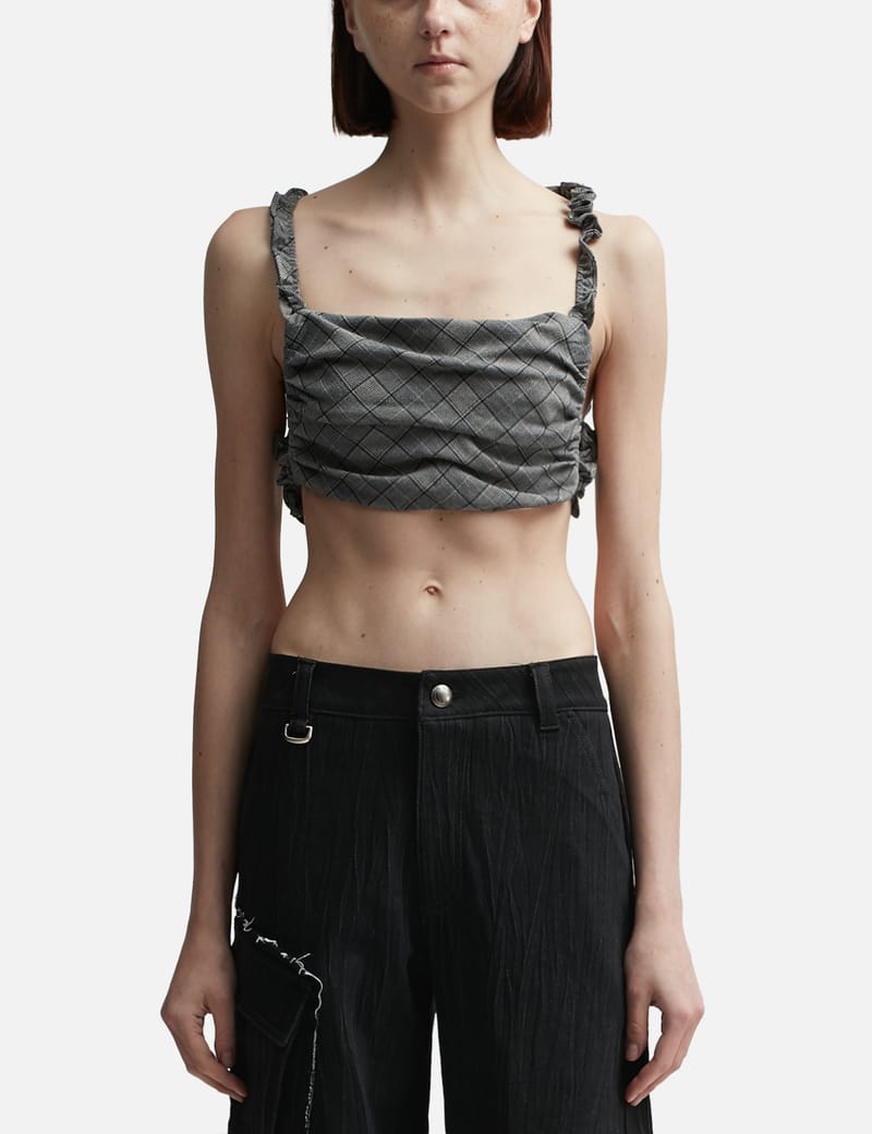 Ganni - Foil Denim Corsage | HBX - Globally Curated Fashion