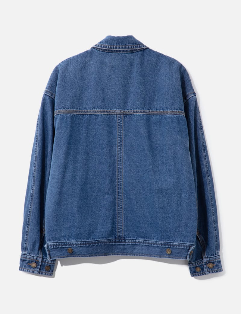SONGZIO - Asymmetric Vertical Denim Trucker Jacket | HBX SONGZIO - Asymmetric Vertical Denim Trucker Jacket | HBX