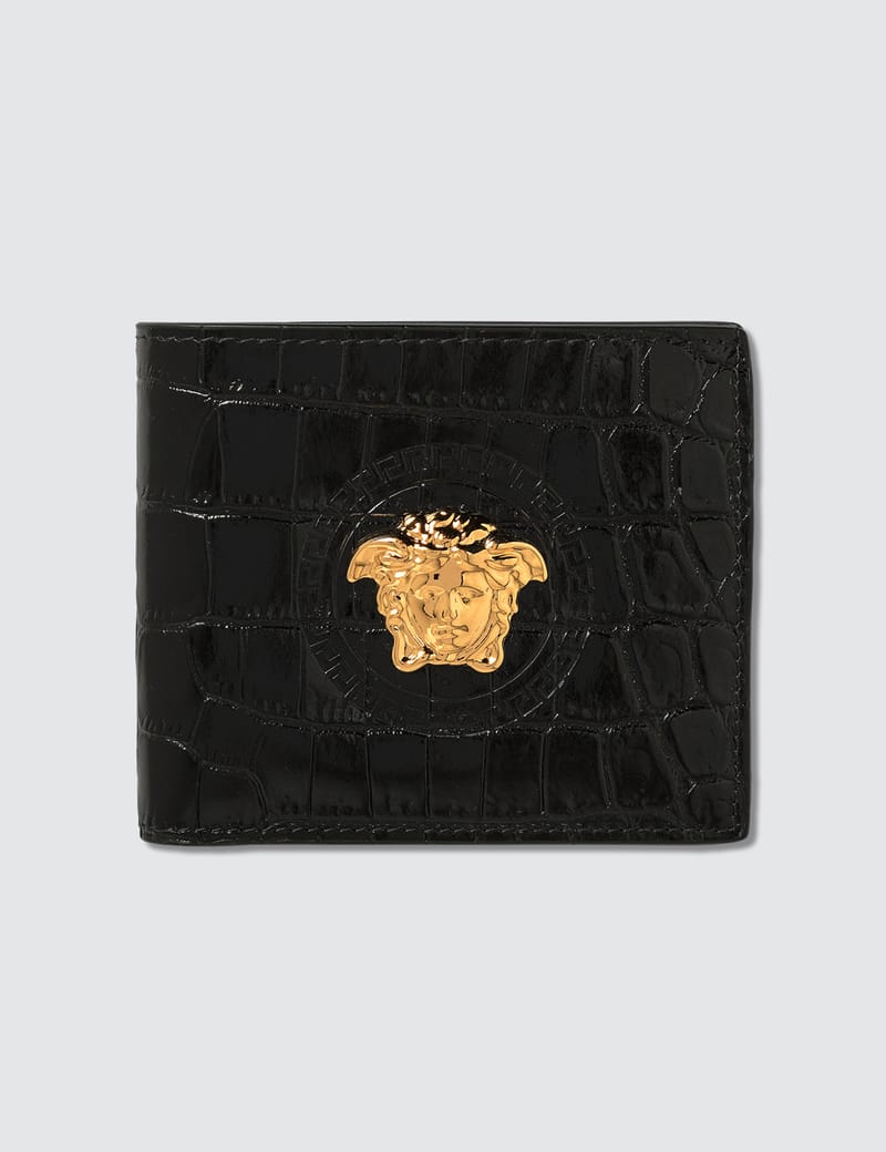 VERSACE 財布 Versace - Mock Croc Print Palazzo Bifold Wallet | HBX