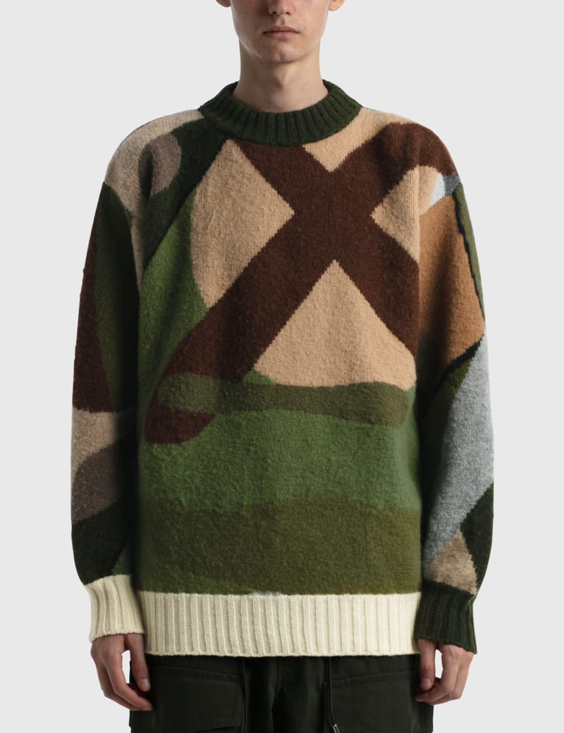 Sacai - KAWS Jacquard Knit Pullover | HBX - HYPEBEAST 為您搜羅全球