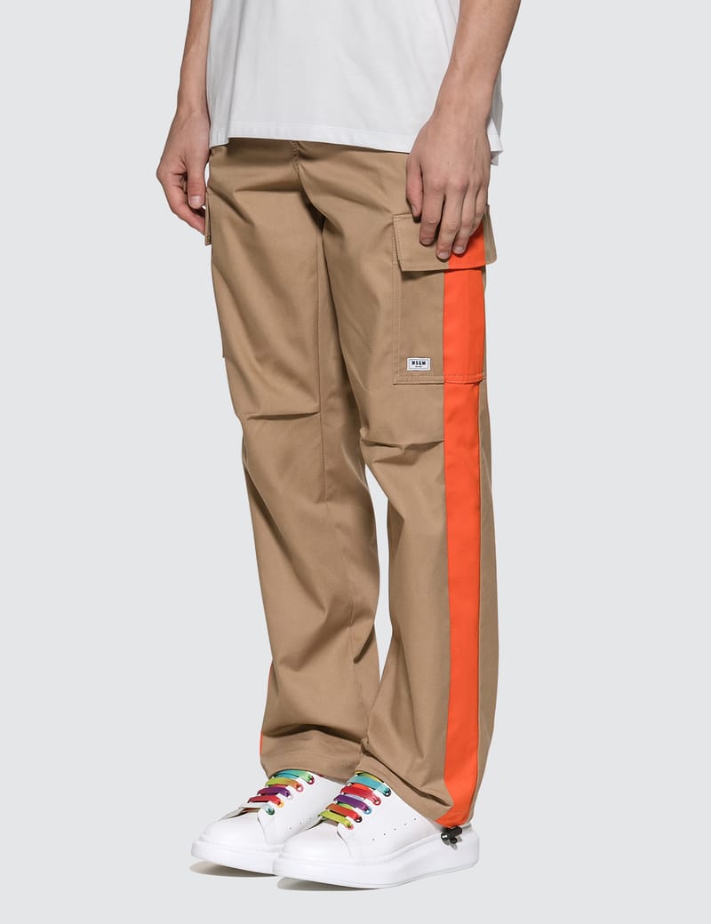 MSGM - Cargo Pants With Side Stripes | HBX - Globally Curated