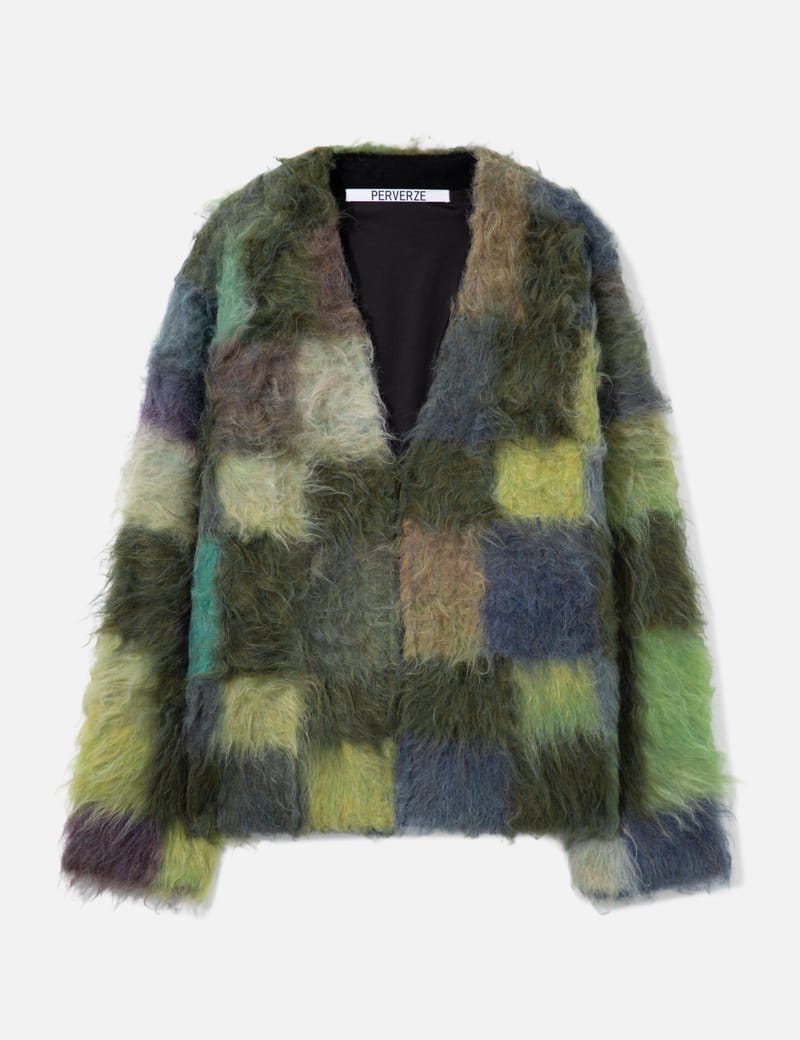 Perverze Multiple Knit - Versatile wool-blend purple cardigan