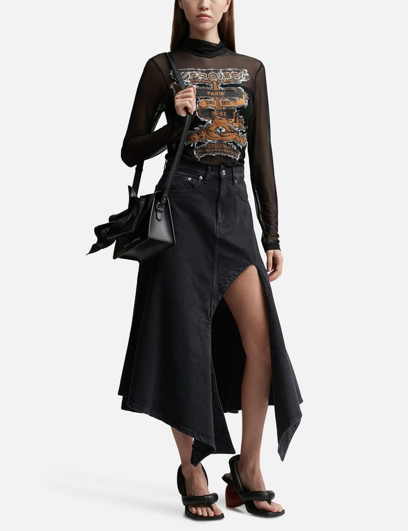 Y/PROJECT スリット入り　デニム　スカート　 S Y/PROJECT - エバーグリーン カットアウト デニム スカート | HBX