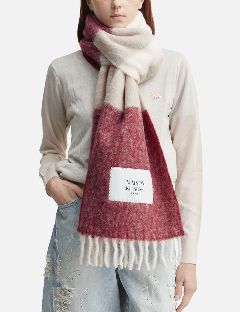 Maison Kitsuné - Bold Fox Head Patch Scarf | HBX