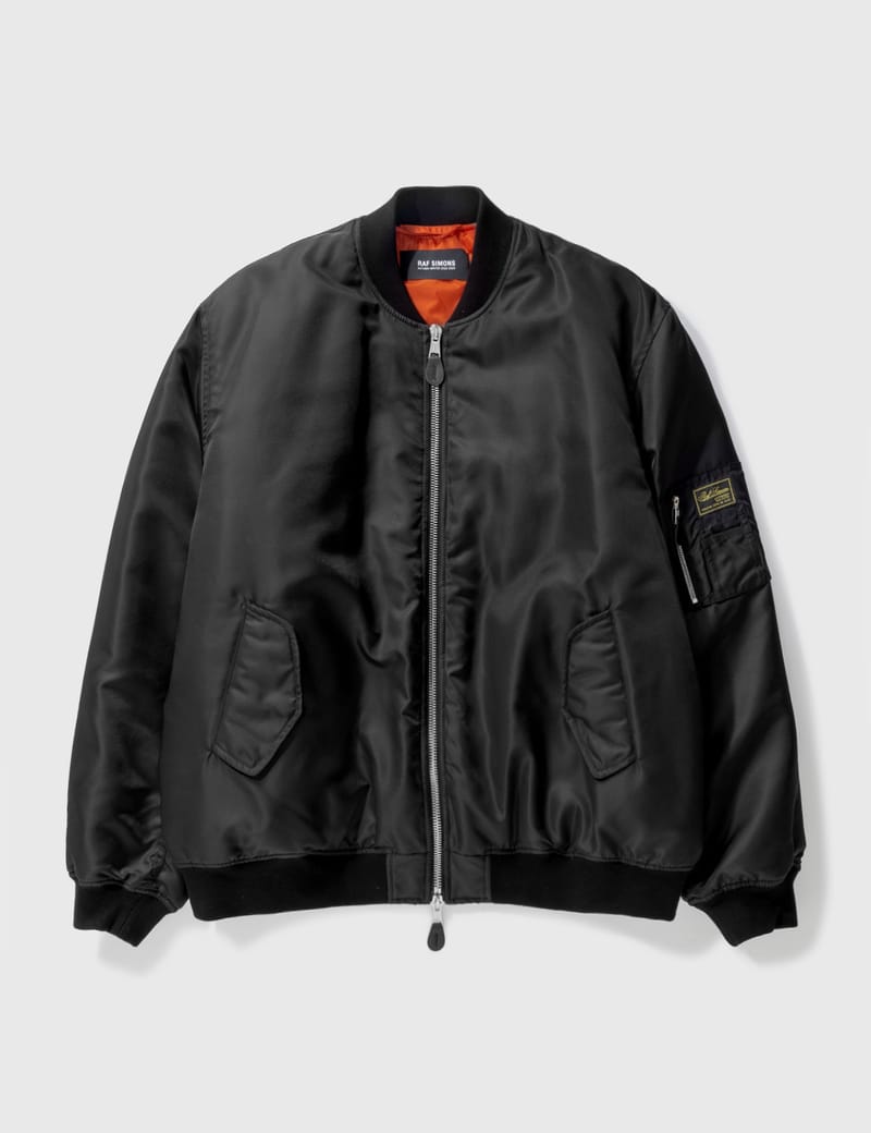 ラフシモンズ  22AW  222-M620A BOMBER WITH ELONGATED UNDERCOAT GHOST PRINT バックグラフティプリントドッキングボンバーブルゾン  メンズ 48