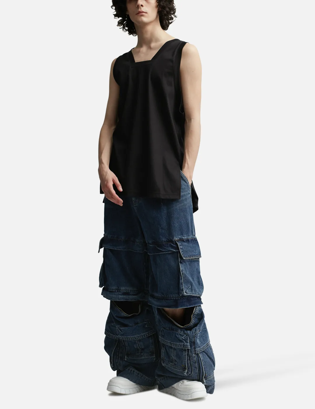 Stampd - Blue Distressed Panel Denim | HBX - Globally Curated