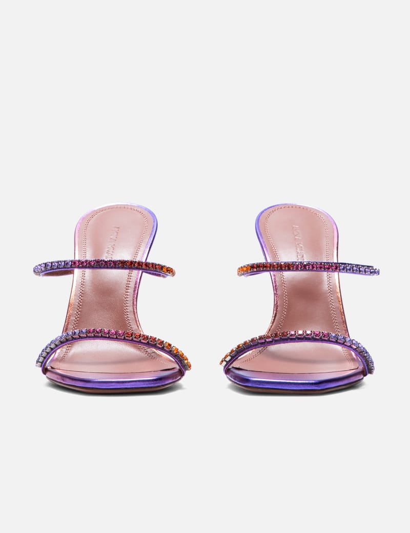 サンダル・ミュール AMINA MUADDI SANDAL (BELLAGLASSSLIPPER95 TRANSPA) BIANCA GLASS SLIPPER 95