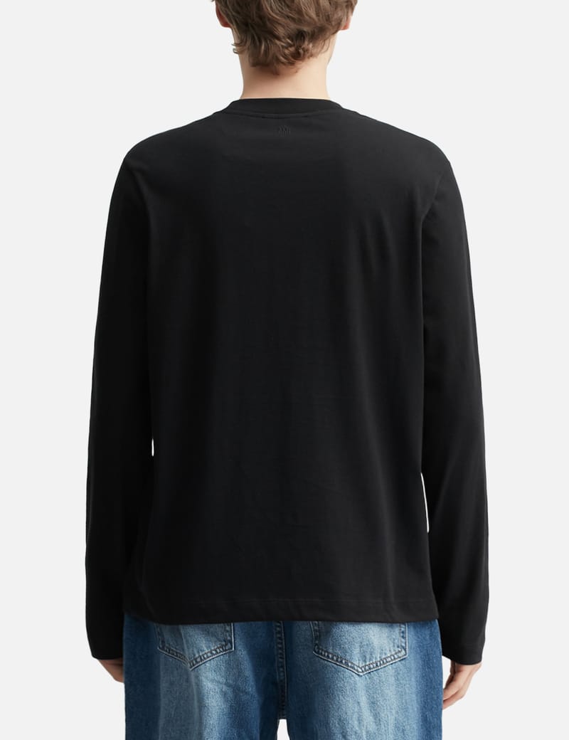 AMI PARIS■Ami de Coeur ロングスリーブ Tシャツ Black Ami Paris Ami De Coeur Long Sleeved T-shirt Black Men's