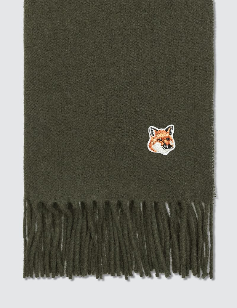 小物 Maison Kitsune SMALL FOX HEAD WOOL SCARF メゾンキツネ - Small Fox Head Wool Scarf | HBX