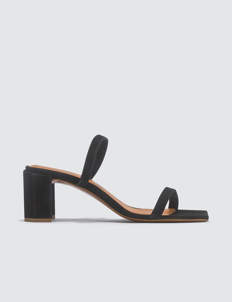 BY FAR - Tanya Black Suede Sandals | HBX - Globally Curated