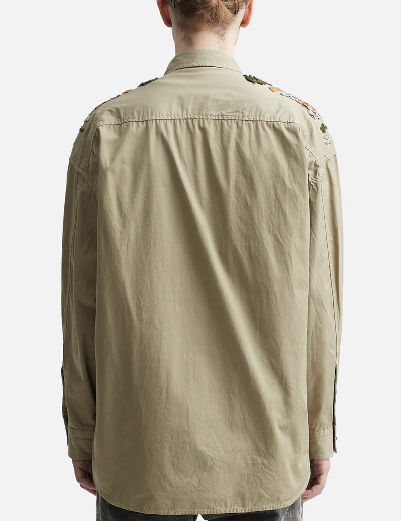 Sacai - Eric Haze Code Embroidery Shirt | HBX - HYPEBEAST 為您搜羅