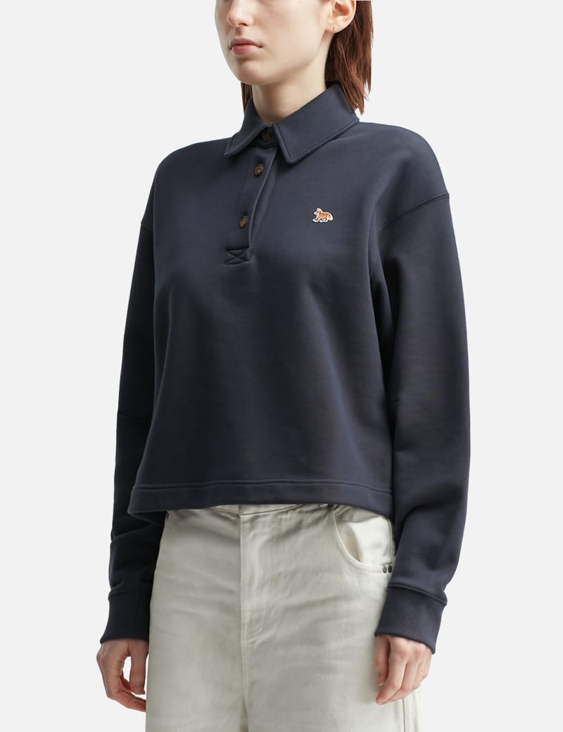 Maison Kitsuné - Baby Fox Cropped Polo Sweatshirt | HBX