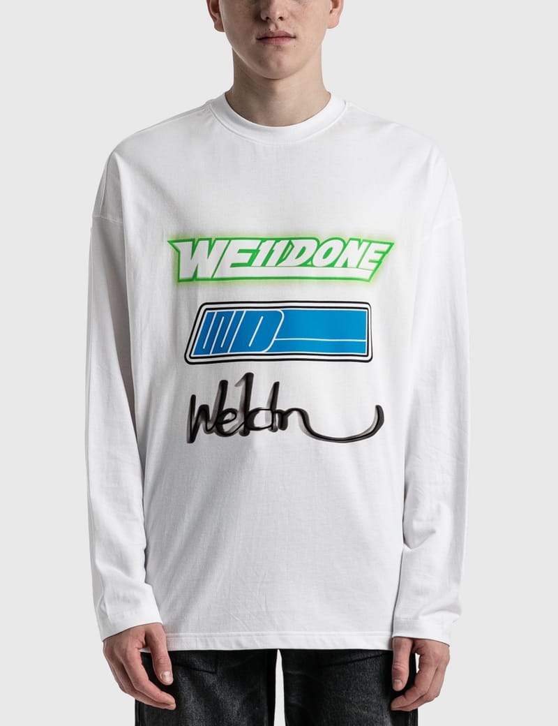 we11done Printed Long Sleeve T-Shirt - Pink | Garmentory