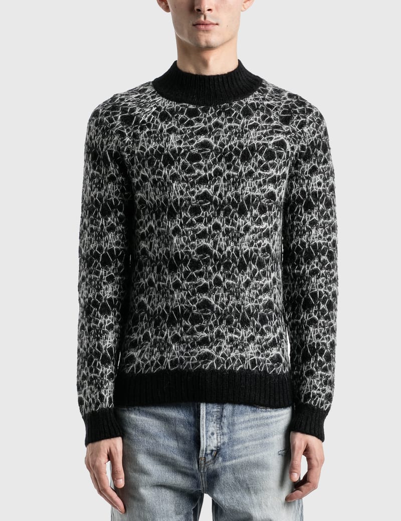 Saint Laurent - Wool Spider-Web Jacquard Sweater | HBX