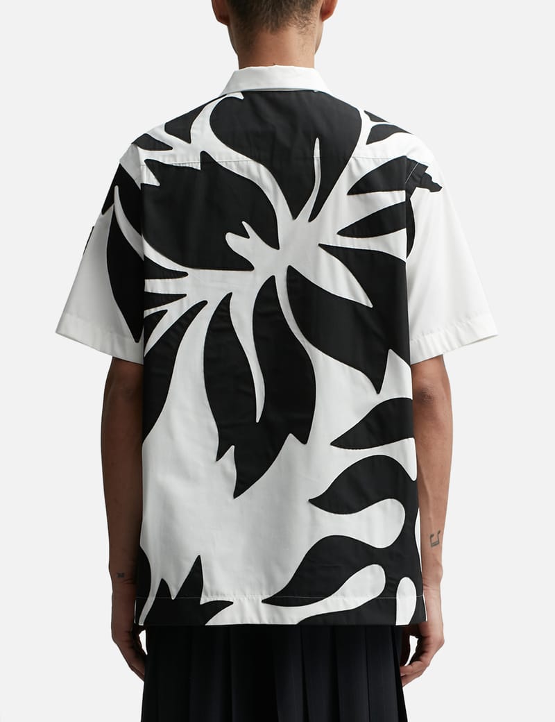 Sacai - Floral Embroidered Patch Poplin Shirt | HBX