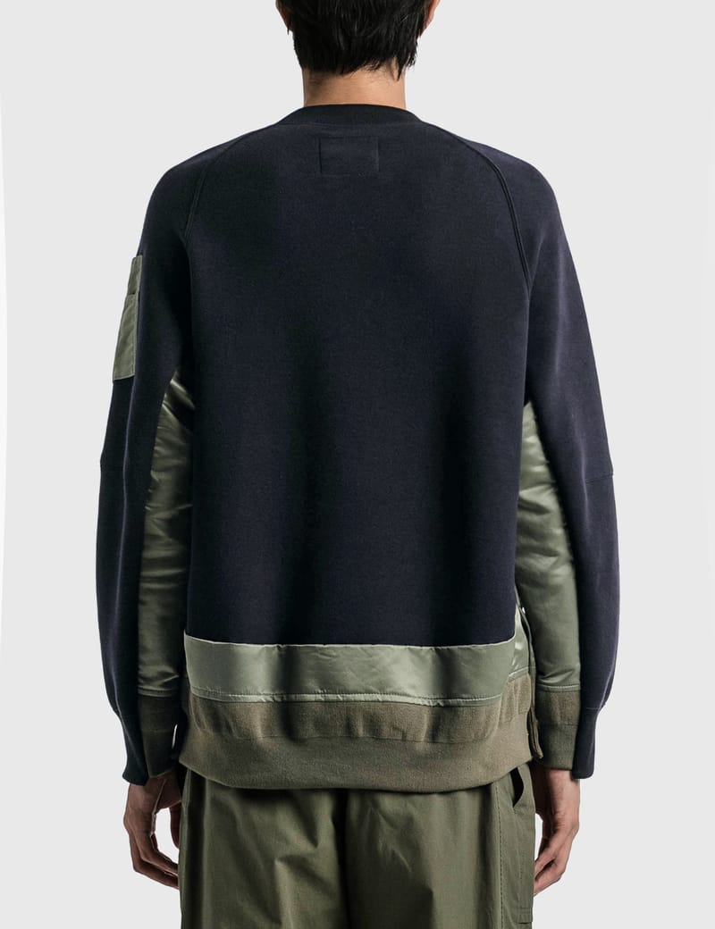 Sacai - Nylon Twill Sponge Sweat Pullover | HBX - Globally Curated